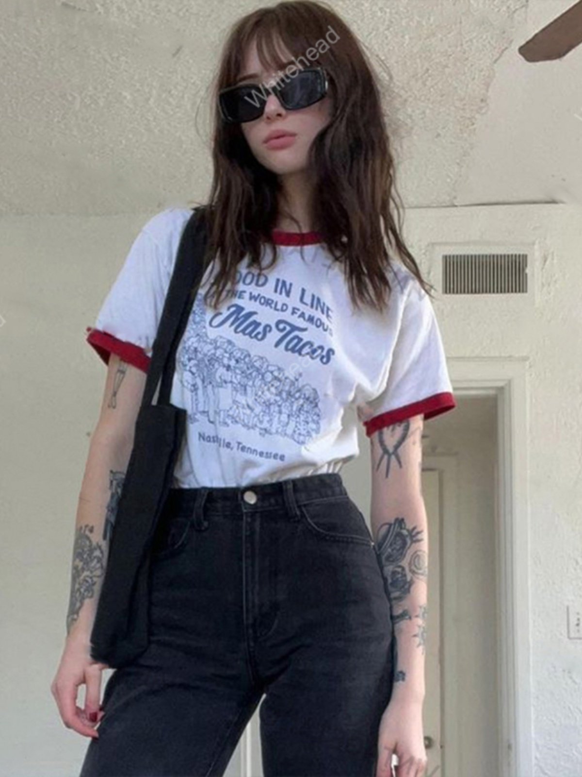 品牌专柜高端女装外贸复古印花休闲拼接正肩短袖T恤女ins潮上衣,女装/女士精品,真丝上装,淘宝优惠券,粉丝福利购,淘宝优惠卷