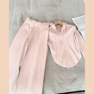 女夏 休闲运动服粉色欧货两件套装 2025早秋新款 高级感网红炸街时尚