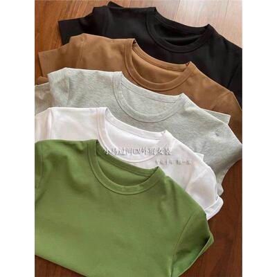 趁早收，不会亏！上身便知啥叫水准~基础款珍珠supima棉圆领短袖T