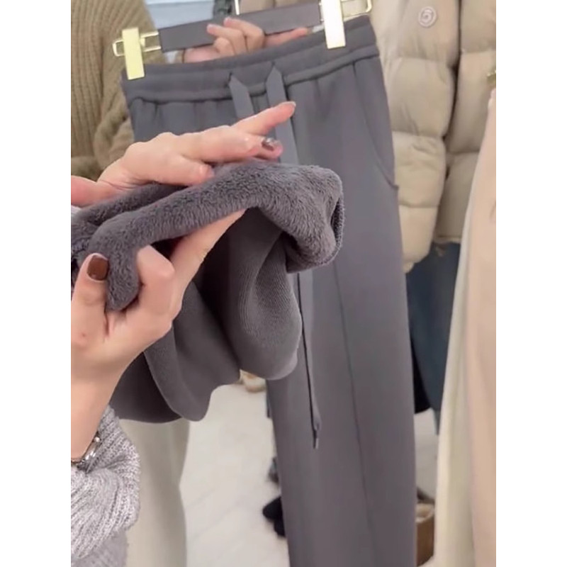 灰色阔腿裤加绒加厚2024年新款宽松高腰休闲裤垂坠感裤子女春秋季,女装/女士精品,时尚防晒服,淘宝优惠券,粉丝福利购,淘宝优惠卷