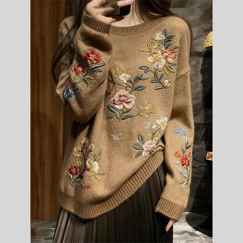 新中式禅意国风毛衣气质高级感超好看宽松针织上衣女2025秋季新款