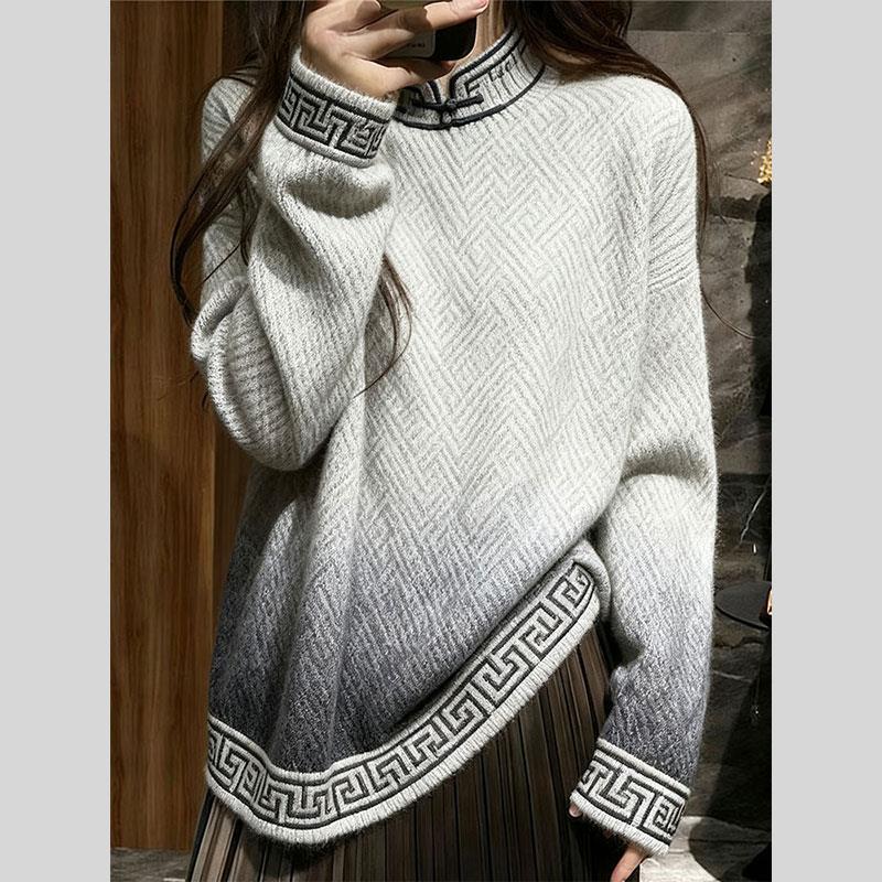 新中式禅意国风毛衣气质高级感超好看宽松针织上衣女2025秋季新款