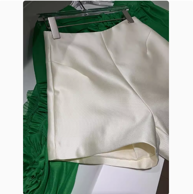 小众R单，好穿到飞起！丝毛高腰光泽醋酸缎直筒阔腿五分短裤子女