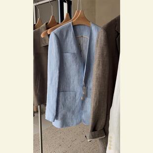 今年流行爆款 外套女春 减龄高级感超好看西服别致蓝色高端时髦西装