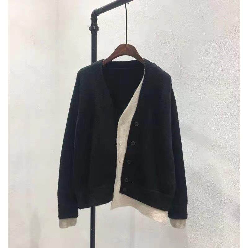 怒推！外贸单品质， 假两件毛衣开衫女外套宽松秋冬羊毛针织上衣,女装/女士精品,毛针织衫,淘宝优惠券,粉丝福利购,淘宝优惠卷