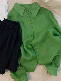 衬衫 品牌折扣专柜高端外贸女装 长袖 防晒气质高端新款 上衣女 法式