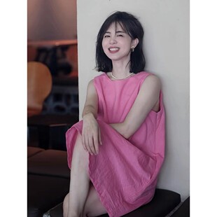 韩版 小个子穿搭显瘦减龄百搭休闲宽松背心连衣裙子 巨炸裂 牛X货