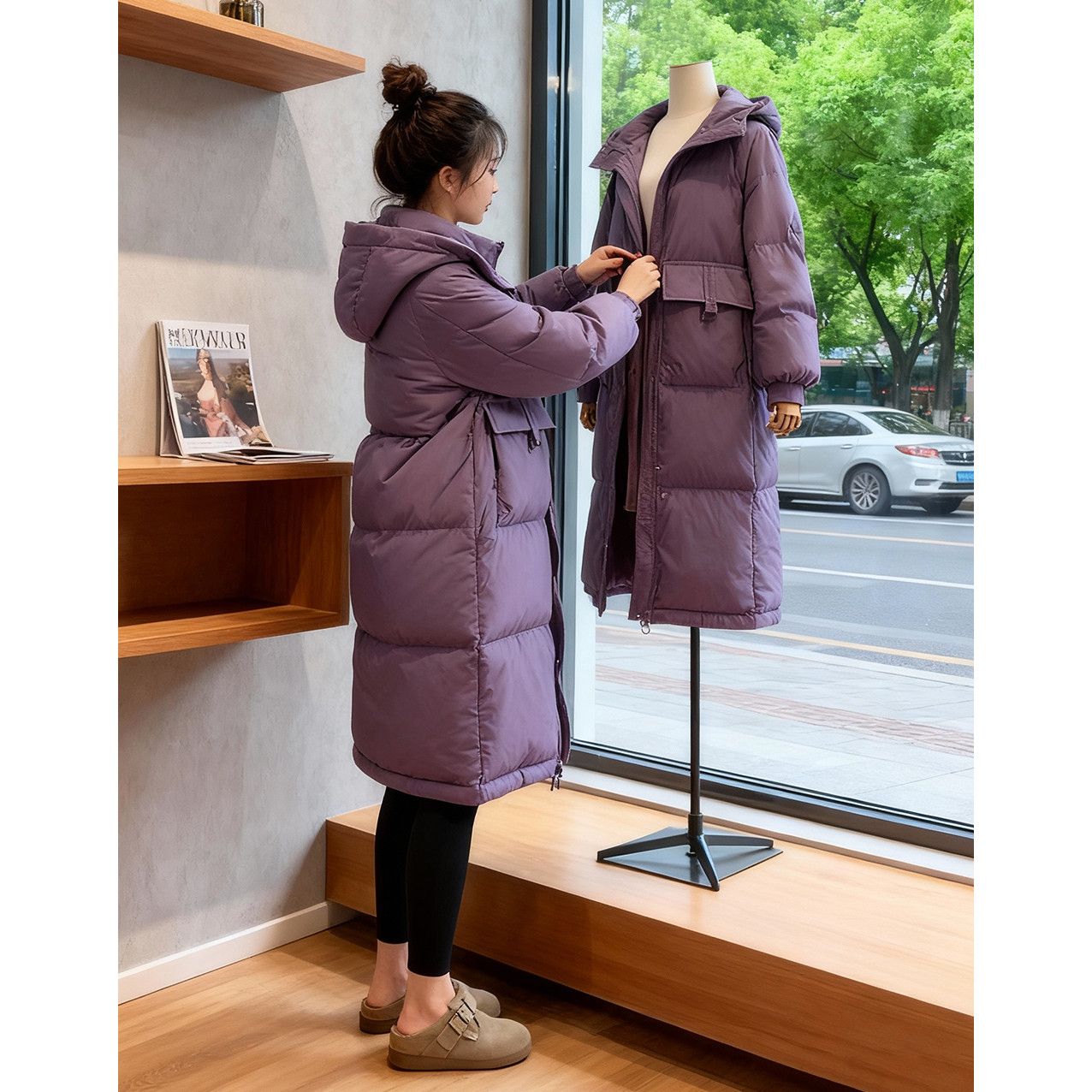 羽绒棉服女中长款2025冬季新款韩版宽松显瘦连唱加厚保暖外套女