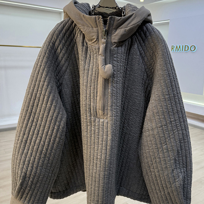 怒推！韩系超好看夹棉连帽短外套女2025秋冬新款休闲宽松洋气棉衣