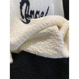 针织衫 早秋全棉豆豆纱字母提花中袖 女 质感太棒了 牛货工厂出