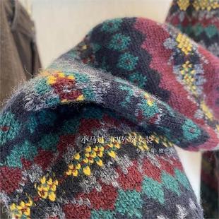 渠道货品质！！！中古调调~RL老钱风松弛100羊毛费尔岛提花毛衣女