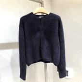 巨炸裂 短款 水貂绒针织开衫 牛X货 女秋冬新款 名媛小香风宽松毛衣