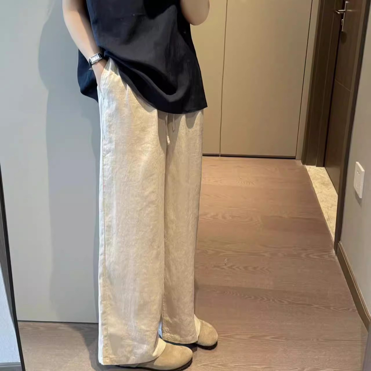 CHAO级推荐!夏季新品透气舒适宽松显瘦直筒裤韩系亚麻阔腿裤女 CHAO级推荐!夏季新品透气舒适宽松显瘦直筒裤韩系亚麻阔腿裤女