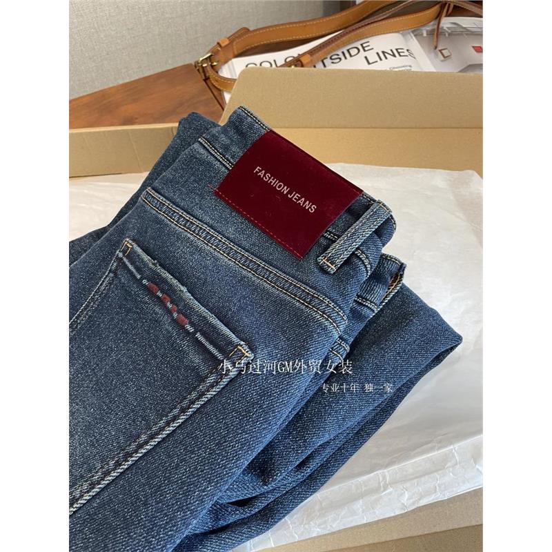 请果断收！秒收！！上腿好看炸~红标高腰加绒窄版显瘦阔腿牛仔裤