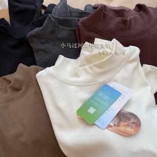 秋冬醋酸羊毛半高领保暖打底衫 时髦精BI入 女 天花板 打底界