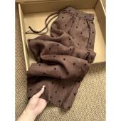 裤 女垂感百搭直筒休闲薄款 子 复古亚麻立体印花波点裤 CHAO级推荐