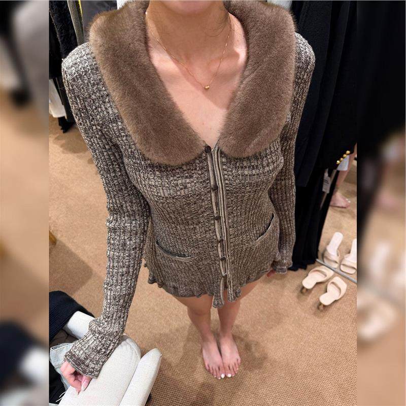 气质针织开衫洋气百搭通勤小众设计拉链款长袖女装2025年冬季新款,女装/女士精品,大码内搭,淘宝优惠券,粉丝福利购,淘宝优惠卷