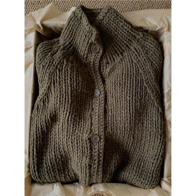 CHAO级！咖绿色半高领粗针羊绒毛衣外套女秋季慵懒风针织开衫,女装/女士精品,羊绒衫,淘宝优惠券,粉丝福利购,淘宝优惠卷