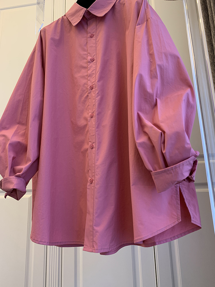 蝙蝠袖长袖衬衫棉布衬衫女