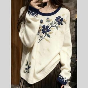 2025年秋季 独特漂亮高级感chic日系温柔风宽松慵懒软糯毛衣女 新款