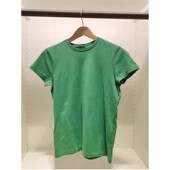 轻奢小众炸街上衣美式 T恤女夏 显瘦正肩绿色短袖 复古薄款 百搭修身