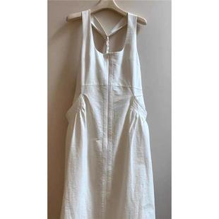 牛X货 巨炸裂！韩系穿搭希腊风休闲背心裙露背编织立体口袋连衣裙