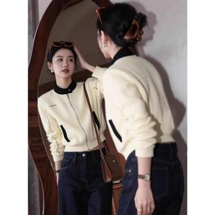 秋季 洋气巨好看百搭杏色短外套 小个子独特漂亮上衣气质高级感时尚