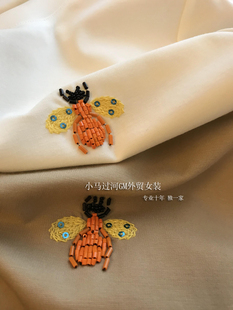 T恤女 私服T 外单货 实穿基础款 手工立体钉珠小蜜蜂棉感宽松短袖