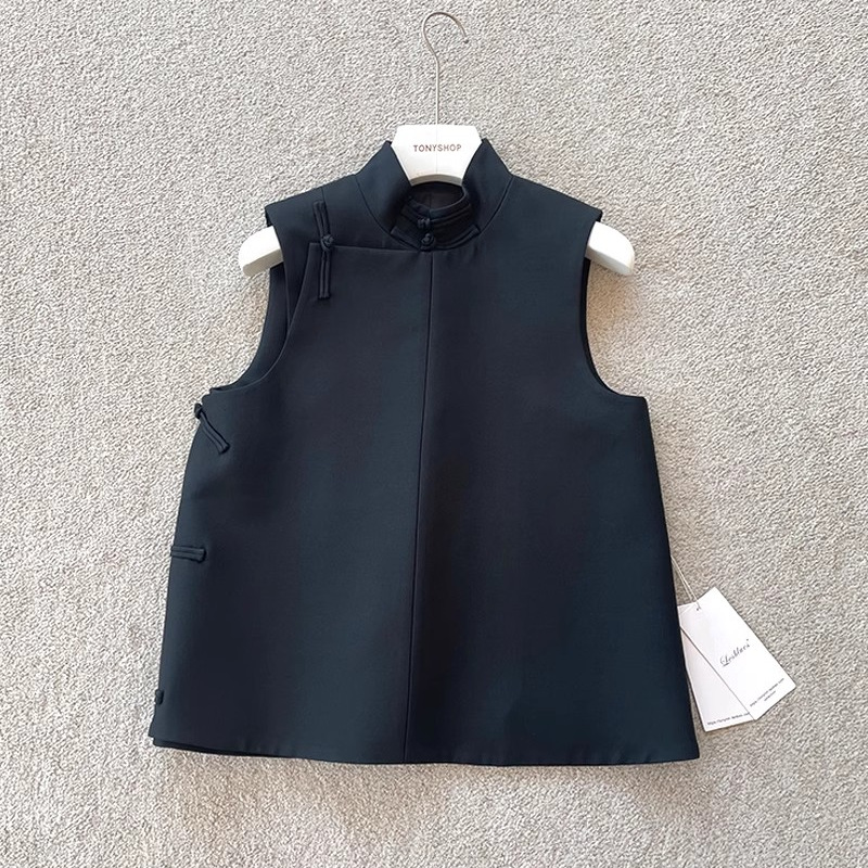 强货赞爆了！无D推荐MS*纯尾气质有型中式盘扣立领马甲