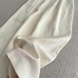 牛X货 巨炸裂！米白色天然亚麻休闲裤子女春夏季韩系极简慵懒长裤
