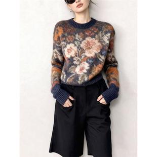 新中式禅意国风毛衣气质高级感超好看宽松针织上衣女2025秋季新款