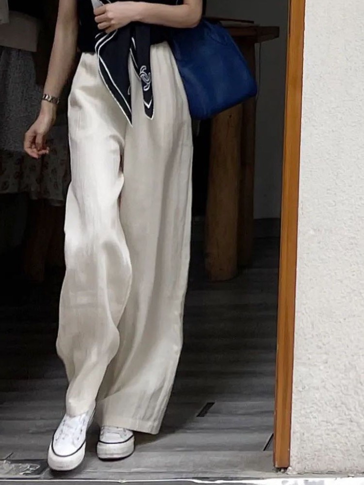 牛X货 巨炸裂！今年流行爆款温柔法式高腰显瘦阔腿休闲裤子女夏季