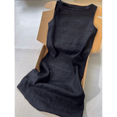 连衣裙 亚麻扭结直筒背心裙女极简高级感无袖 品质强货 出口单