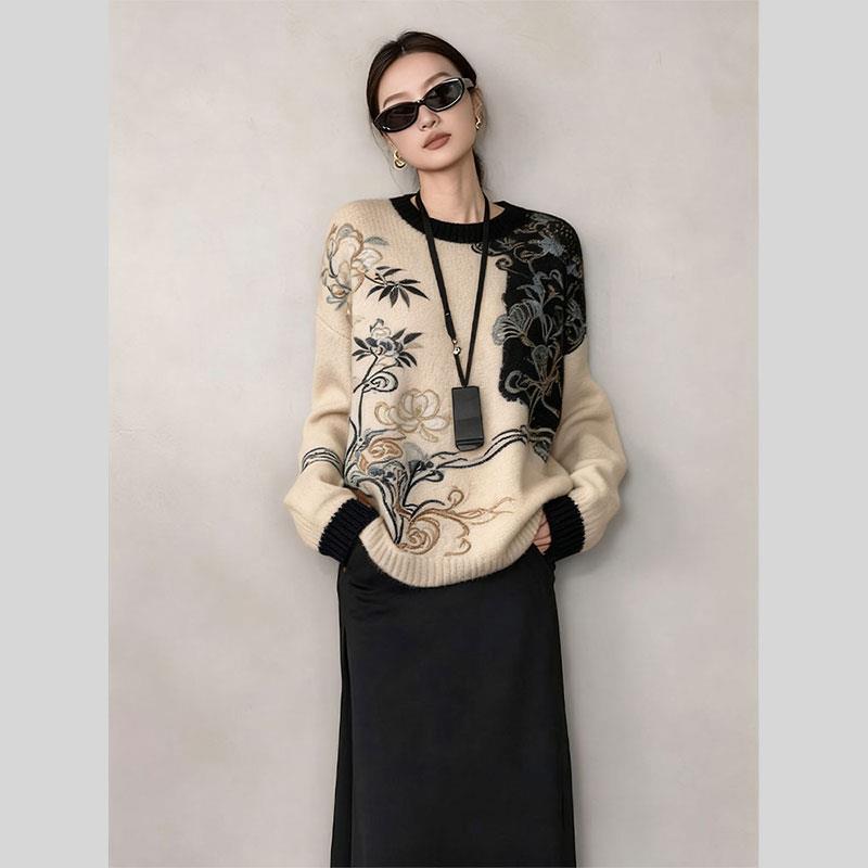新中式女装国风毛衣气质高级感超好看针织内搭上衣女2025秋季新款