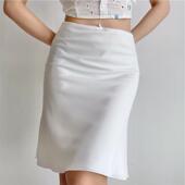 牛X货 鱼尾裙a字短裙子 修身 巨炸裂 欧美风白色垂顺半身裙女夏季