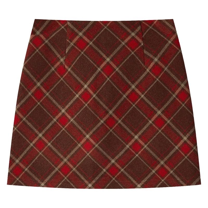 美式复古格子半身裙女2025秋冬校园风高腰短裙,女装/女士精品,半身裙,淘宝优惠券,粉丝福利购,淘宝优惠卷