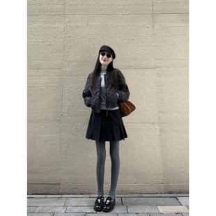 法式设计高级感黑色高腰百搭显瘦小个子轻薄羽绒棉服外套女秋冬