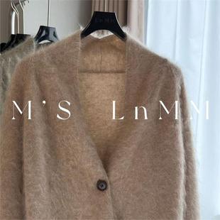 CHAO级推荐 慵懒风加厚保暖外套 欧货高端V领驼色拉绒毛衣女冬季