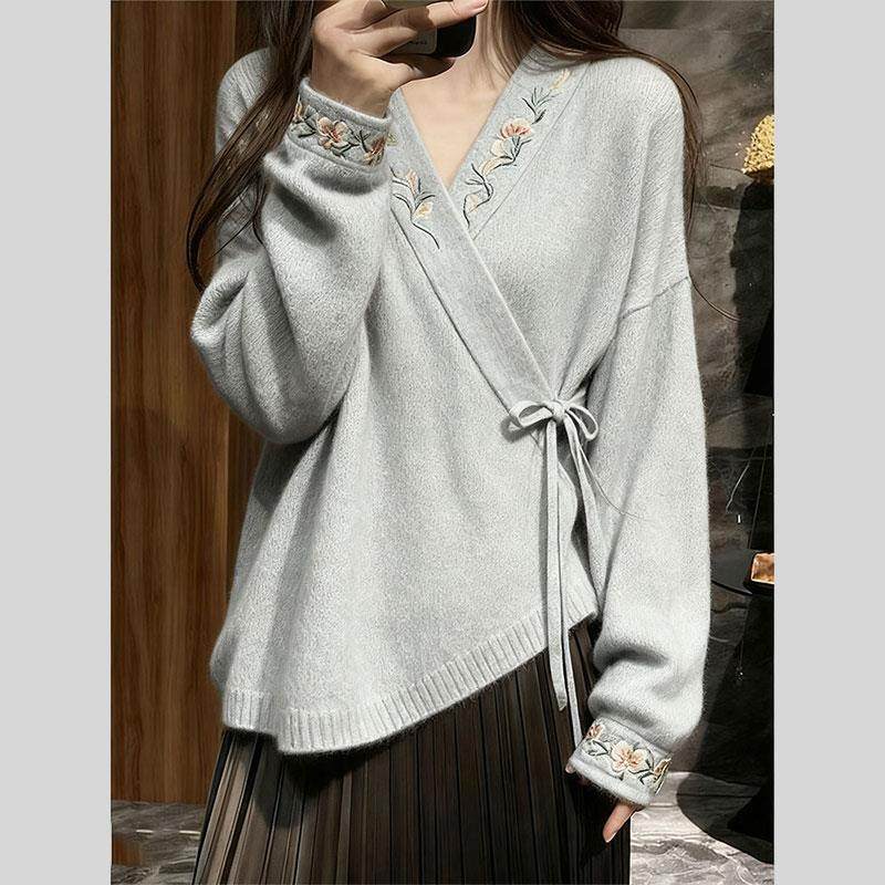 新中式女装国风毛衣气质高级感超好看宽松针织上衣女2025秋季新款