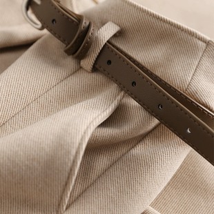 品牌折扣专柜商场外贸女装清仓高腰休闲西装毛呢裤九分女烟管裤秋