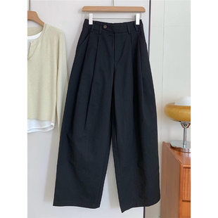 今年流行气质黑腰间设计感显腰细显瘦休闲阔腿裤 女 巨炸裂 牛X货