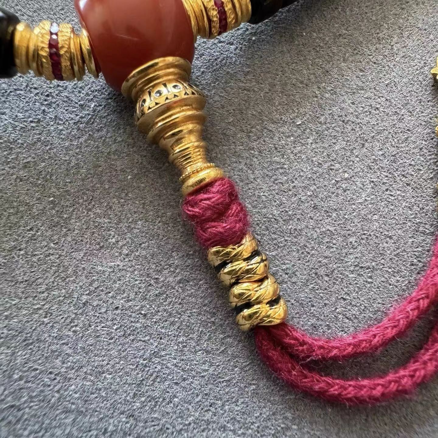 藏式金色蛇结线束背云diy配饰手链隔珠项链结尾定位珠挂件背云配