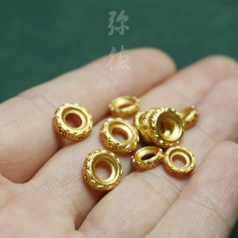 唐草纹古法金色卡环隔片配珠垫片