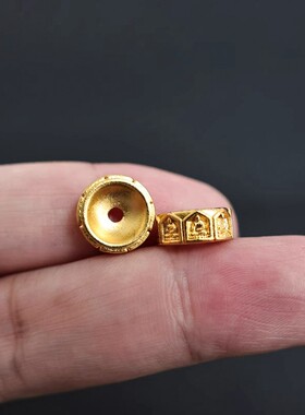 八面无相佛卡环古法沙金藏式银隔珠卡环隔片文玩配珠配饰手串配饰
