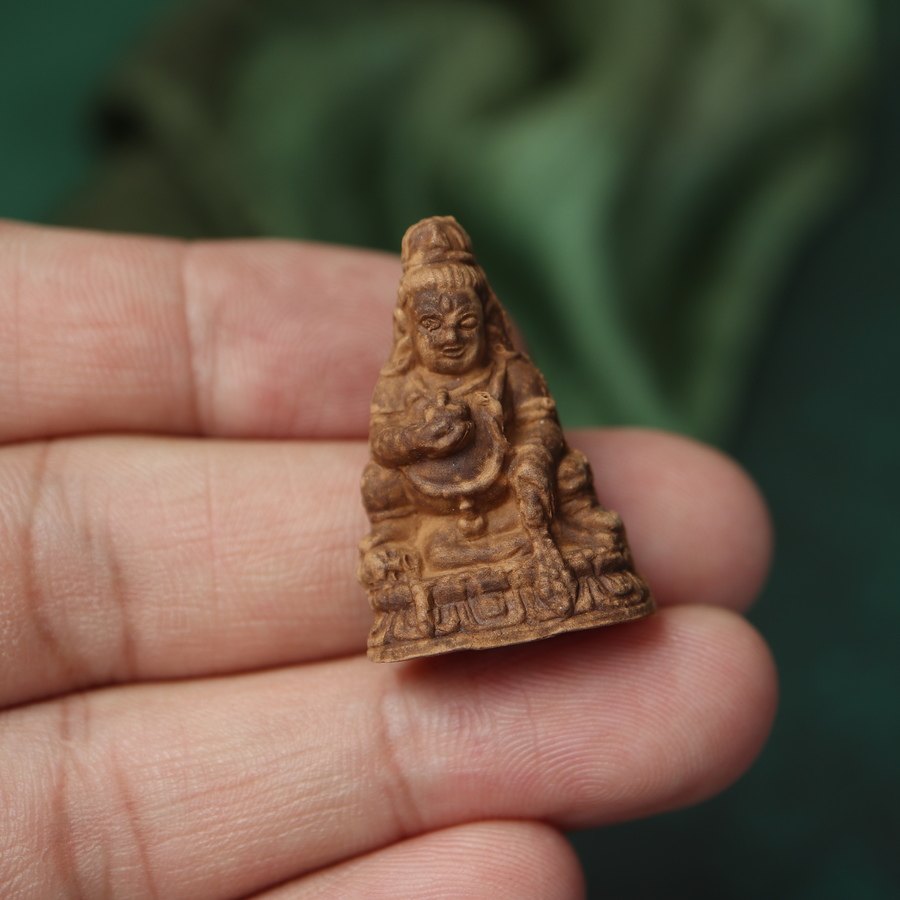 手工制作黑财神泥擦擦佛像摆件民族风指尖寸佛随身财神老泥擦擦