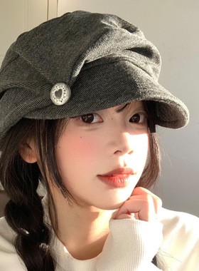 秋冬日系显脸小大头围贝雷帽女