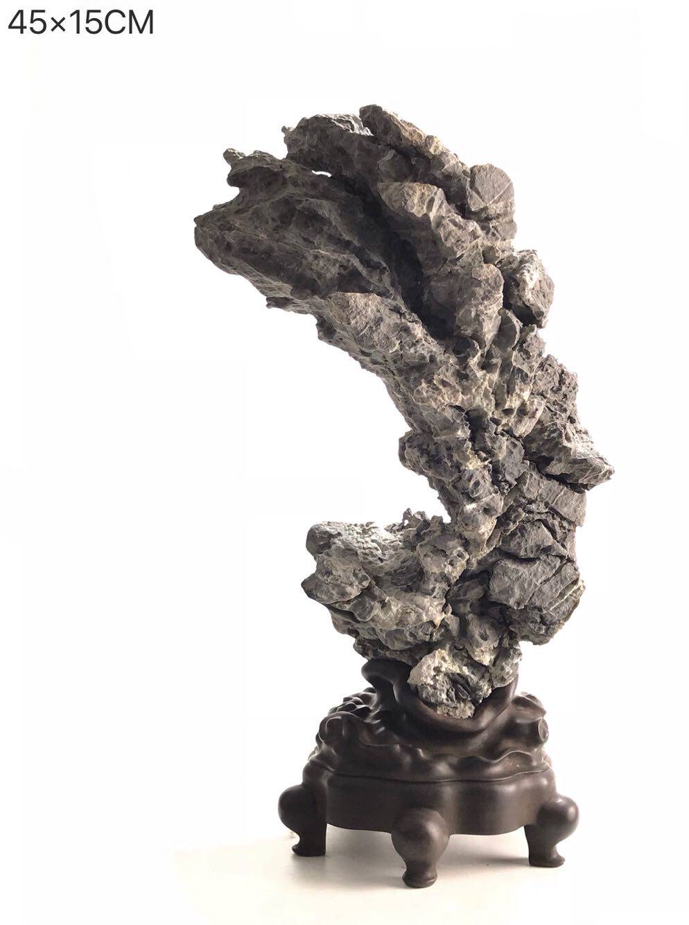 文房清供石 古典赏石 英德石原石 英石奇石 观赏石摆件 英石盆景