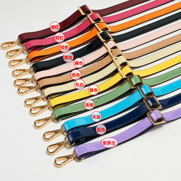 1.8新款亮皮包带子女包配件漆皮女包带单肩斜跨包带背包带真皮包