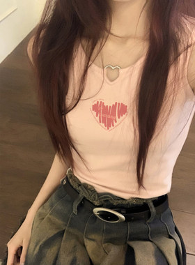 时尚辣妹短纯棉修身背心女夏季