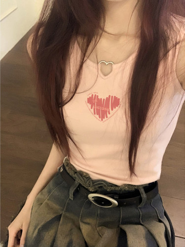 时尚辣妹短纯棉修身背心女夏季
